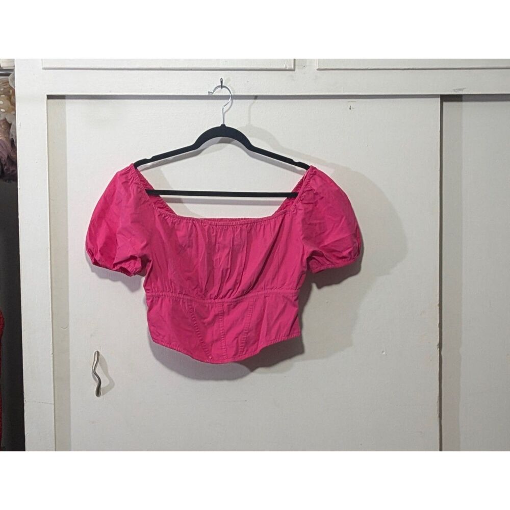 Japna Puff Sleeve Crop Corset Top sz. Large